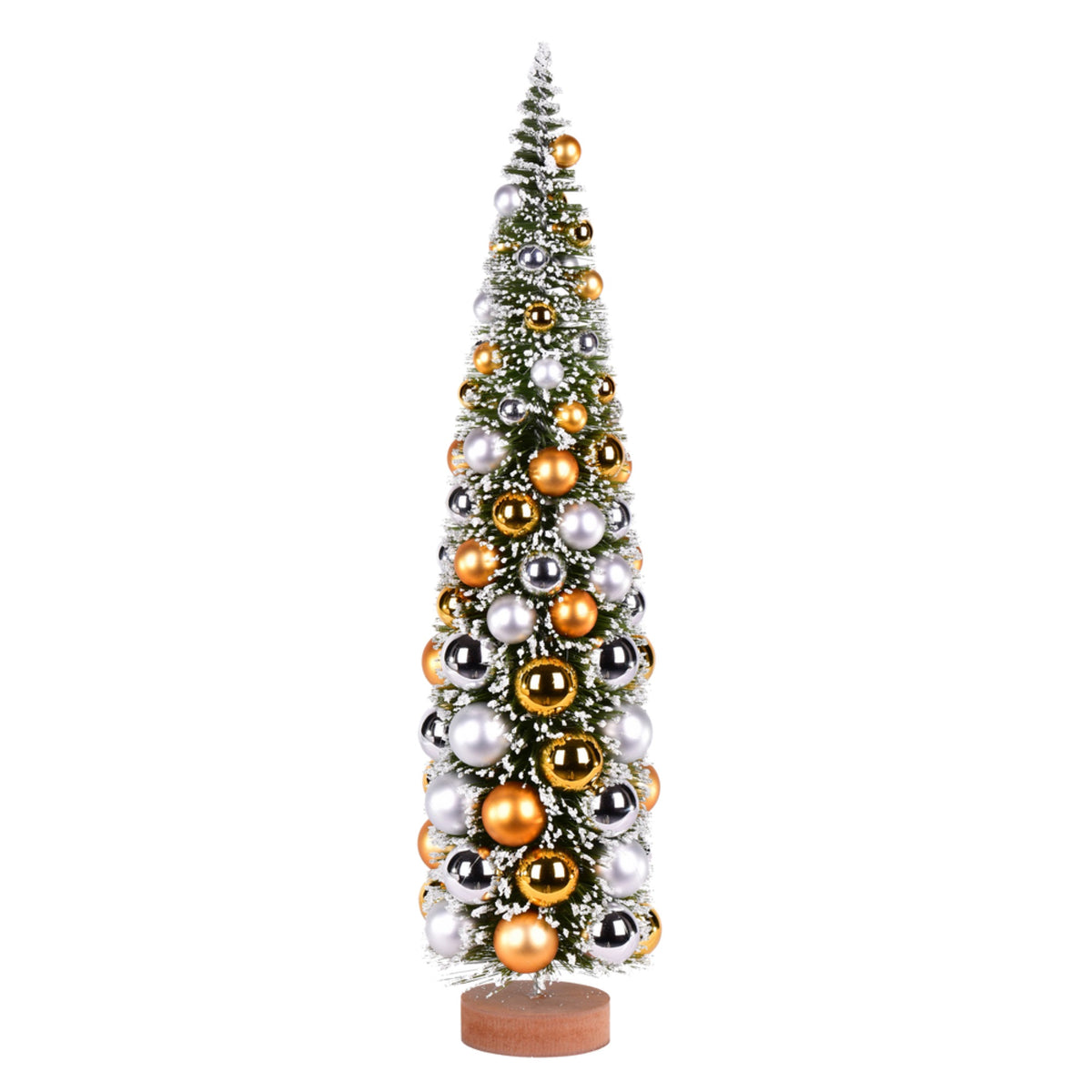 24 Inch  Frosted Green Tree Silvergold Balls