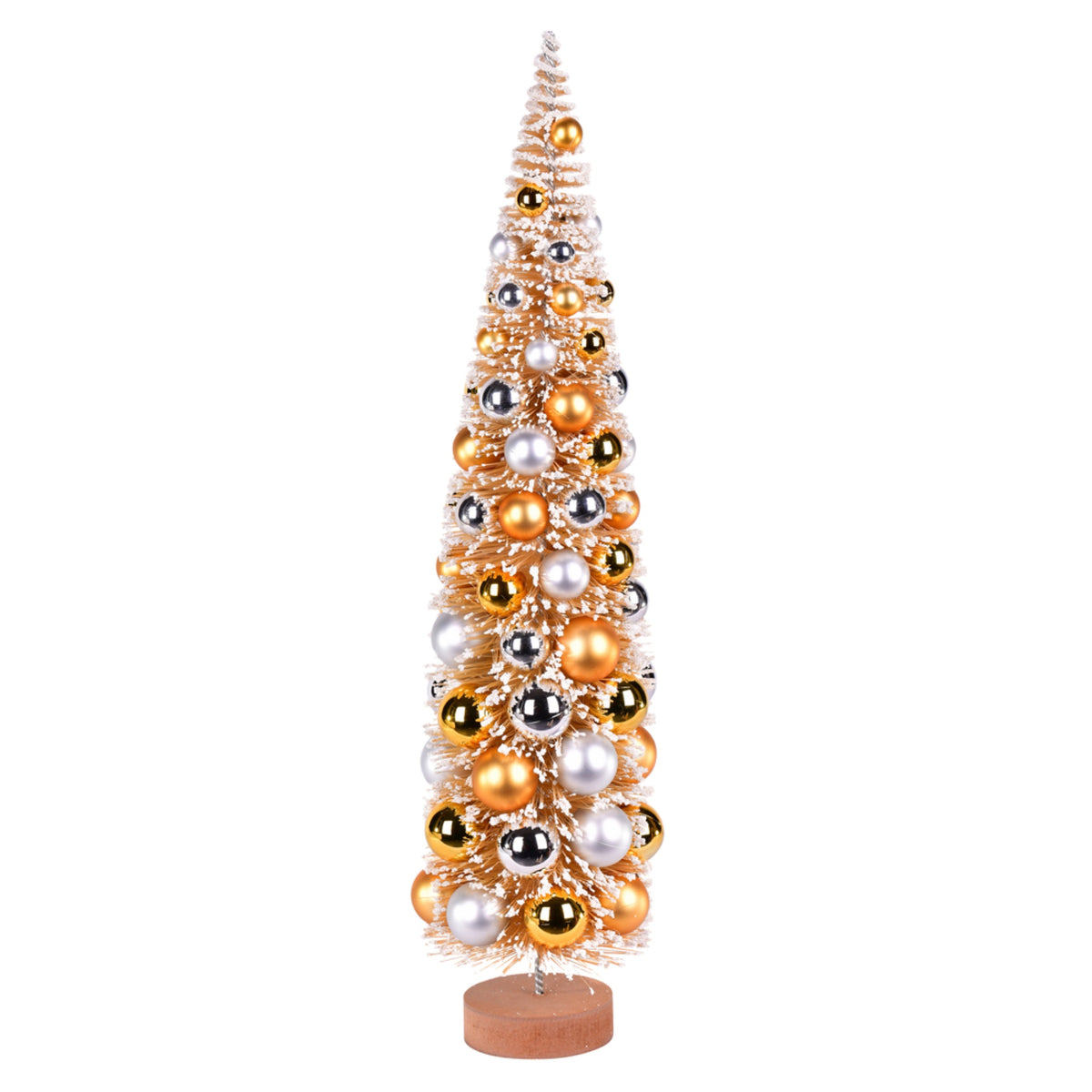24 Inch  Frosted Gold Tree Goldsilver Balls