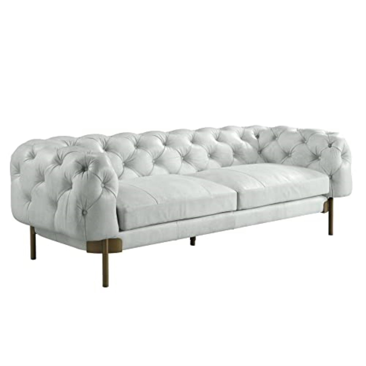 Acme Ragle Sofa in Vintage White Top Grain Leather