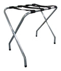 Stainless Steel X-Shaped Folding Luggage Rack with 4 Nylon Straps, Chrome Finish