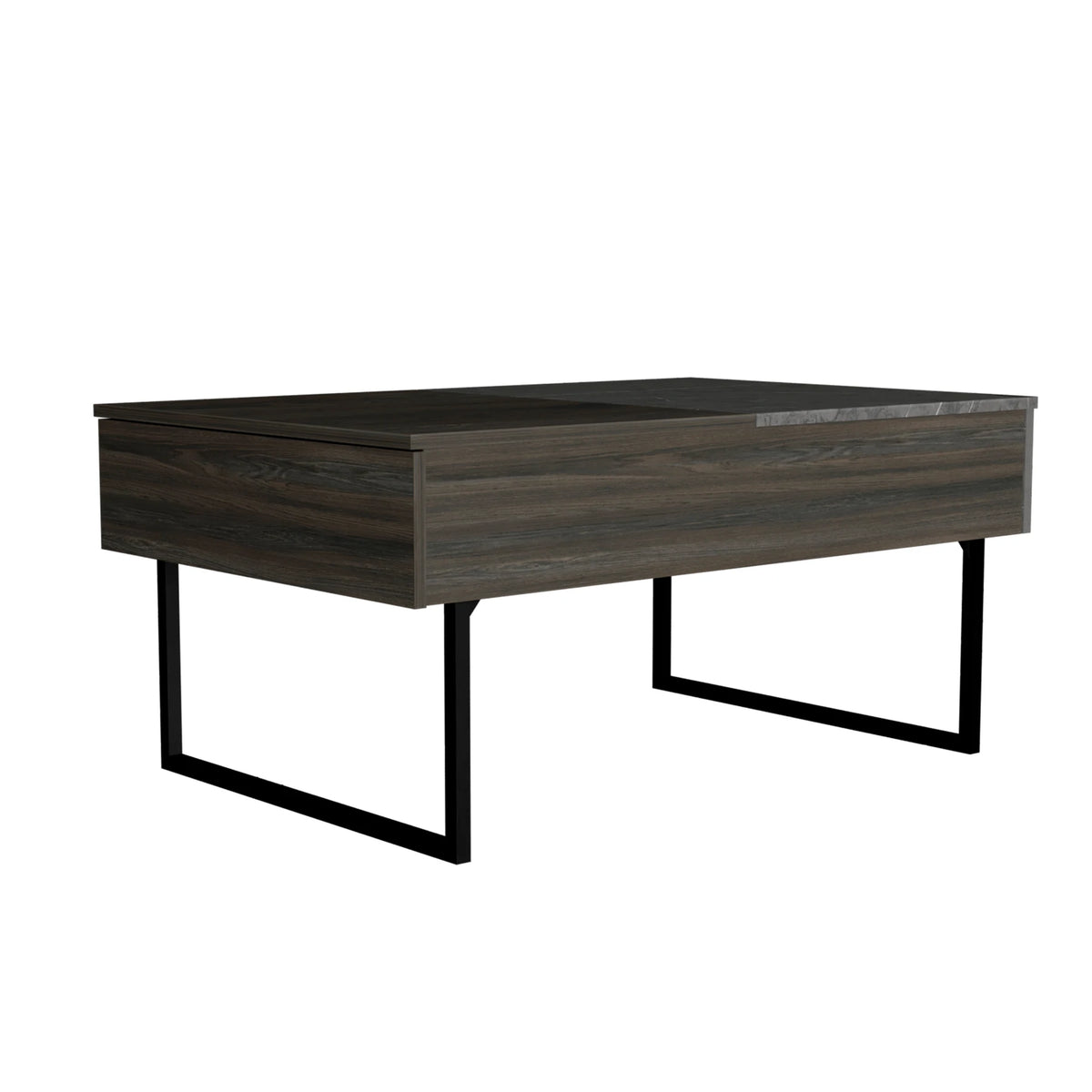 Tuhome Beyond Lift Top Coffee, Two Legs, One Drawer, One Flexible Flexible Shelf ,Espresso, For Living Room