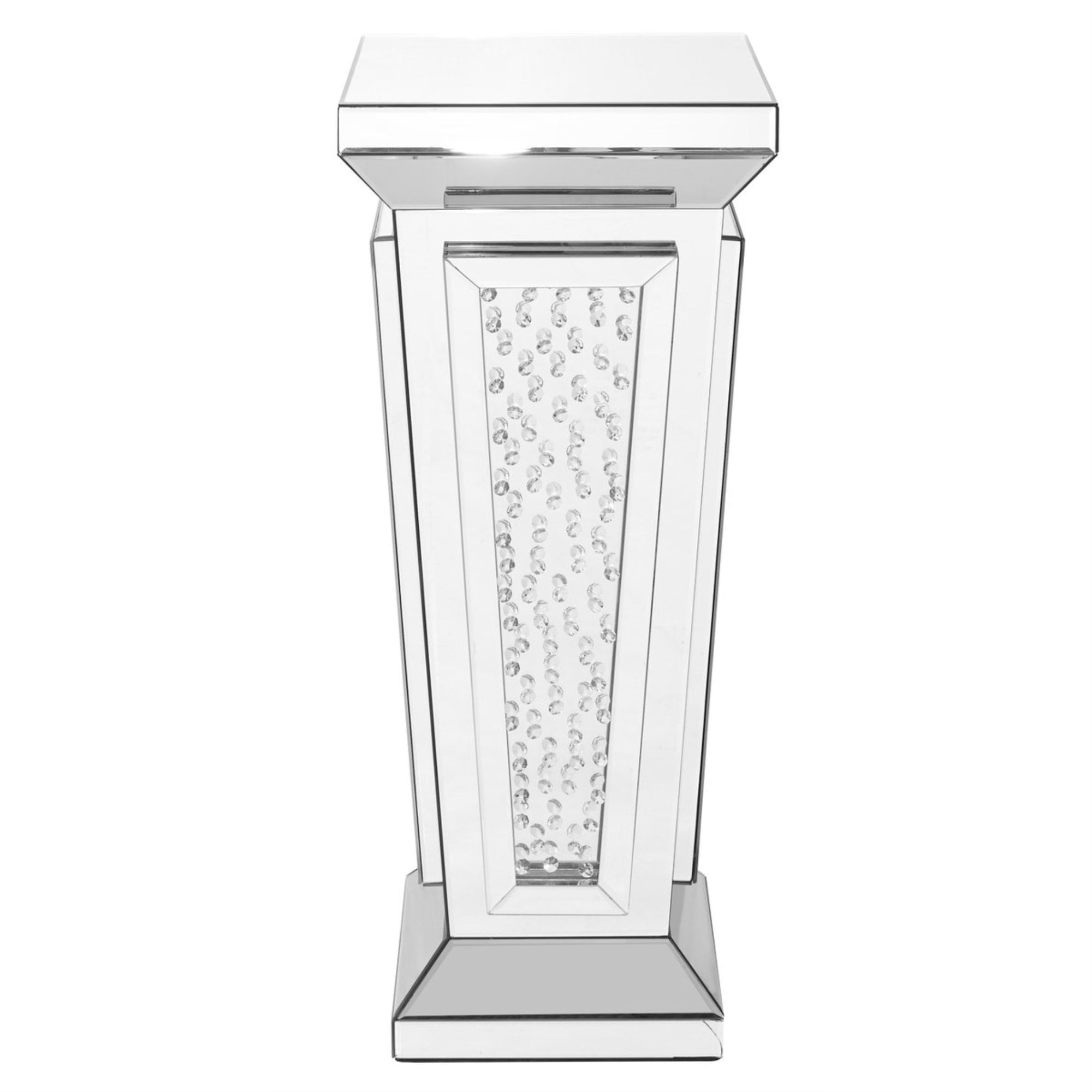 15 inch Crystal End Table in Clear Mirror Finish