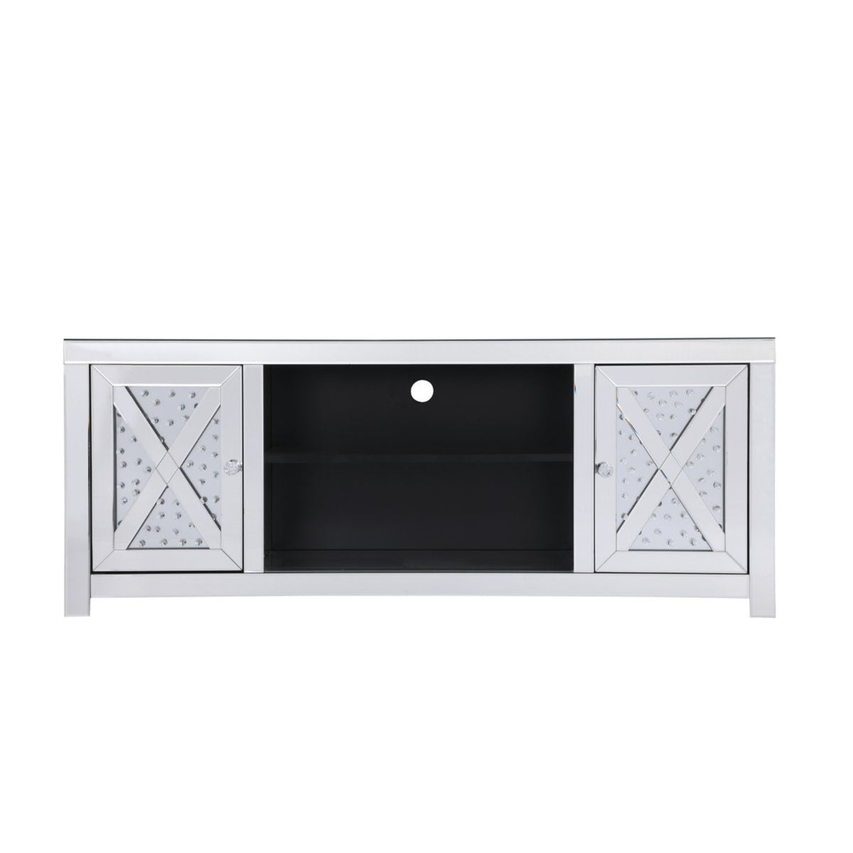 59 in. crystal mirrored TV stand