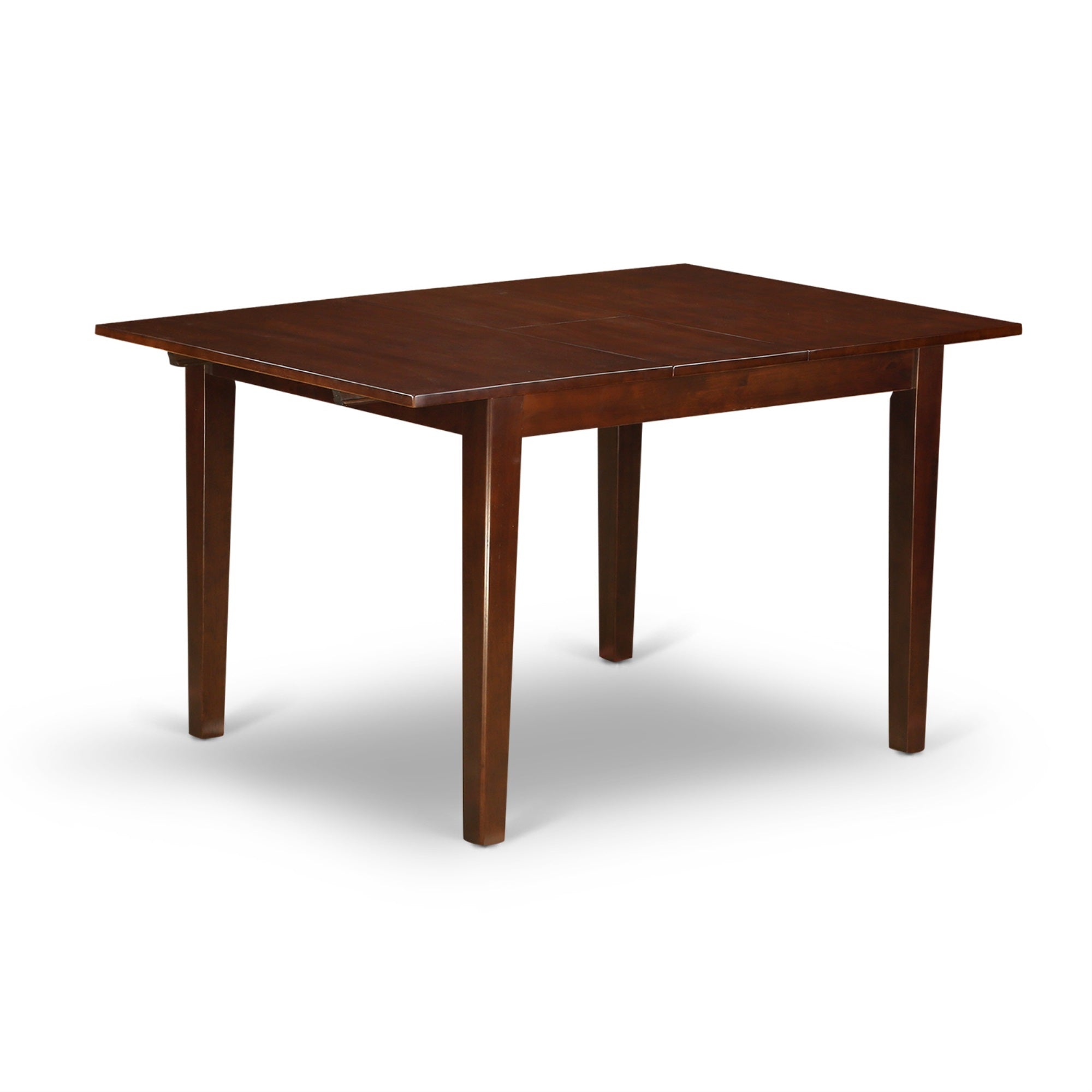 East West Furniture MILA7-MAH-W Milan 7 Piece Kitchen Set Consist of a Rectangle Dining Room Table with Butterfly Leaf and 6 Solid Wood Seat Chairs, 36x54 Inch