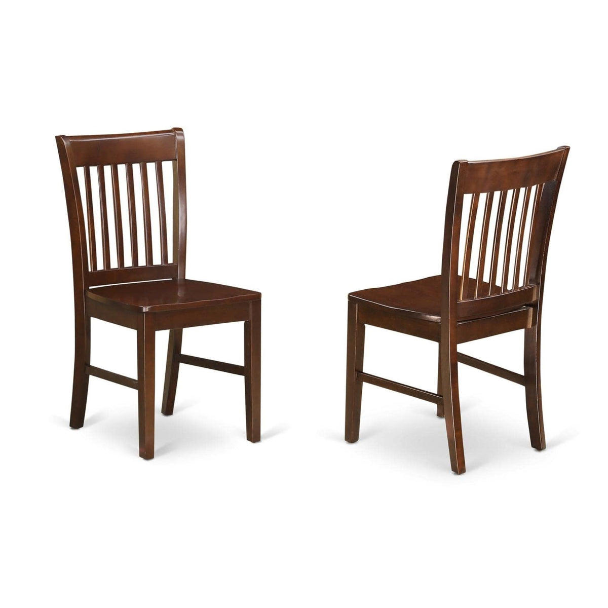 East West Furniture MLNO5-MAH-W 5 Piece Dining Table Set for 4 Includes a Rectangle Kitchen Table with Butterfly Leaf and 4 Kitchen Dining Chairs, 36x54 Inch, Mahogany