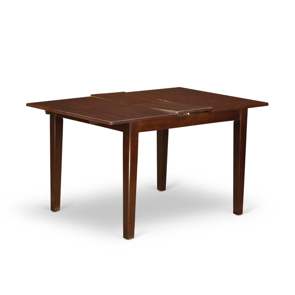 East West Furniture MLNO5C-MAH-W 5 Piece Dining Room Table Set Includes a Rectangle Kitchen Table with Butterfly Leaf and 2 Dining Chairs with 2 Benches, 36x54 Inch, Mahogany
