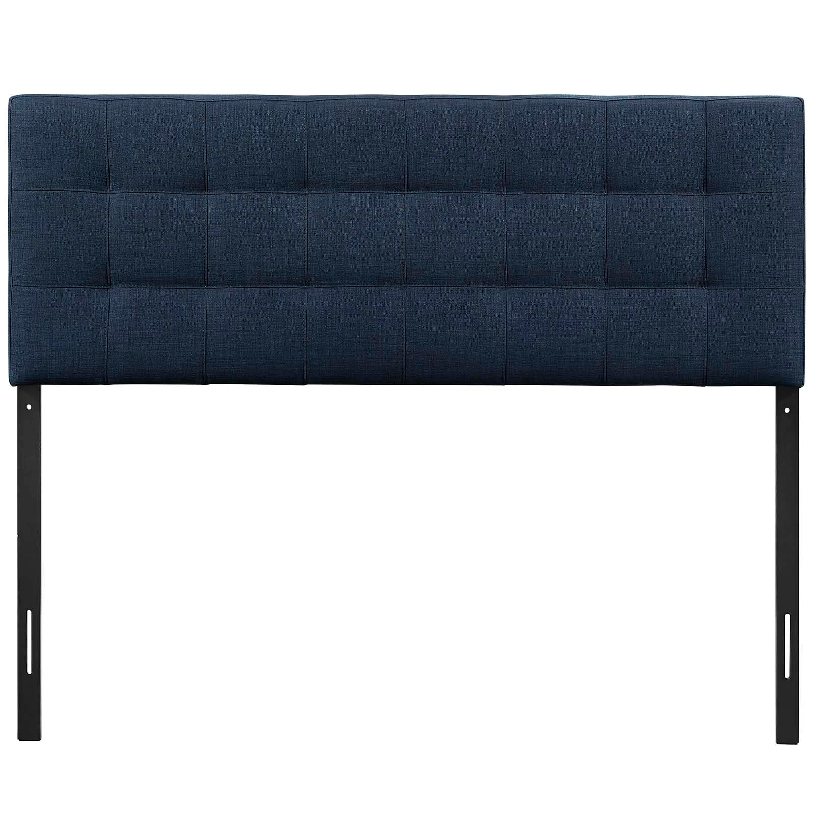 Modway Lily Tufted Linen Fabric Upholstered Queen Headboard in Navy