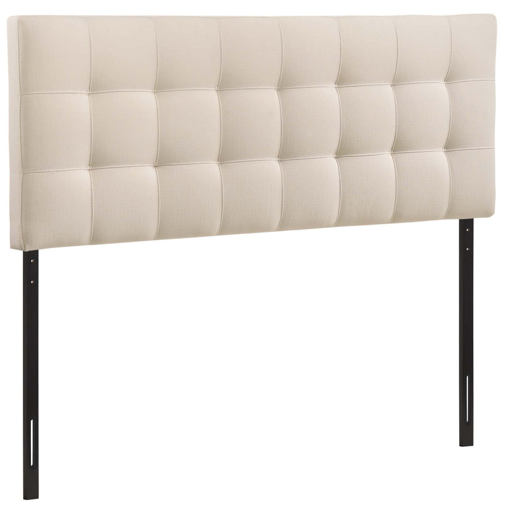 Modway Lily Tufted Linen Fabric Upholstered King Headboard in Ivory