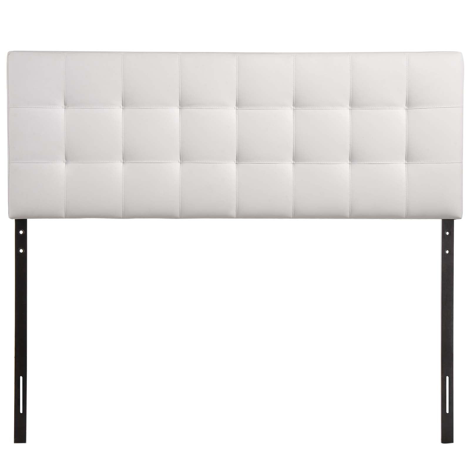 Modway Lily Tufted Faux Leather Upholstered King Headboard in White