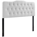Ergode Annabel Button Tufted Faux Leather Upholstered Queen Headboard - Elegant Design, Lightweight & Durable - Visually Stunnin