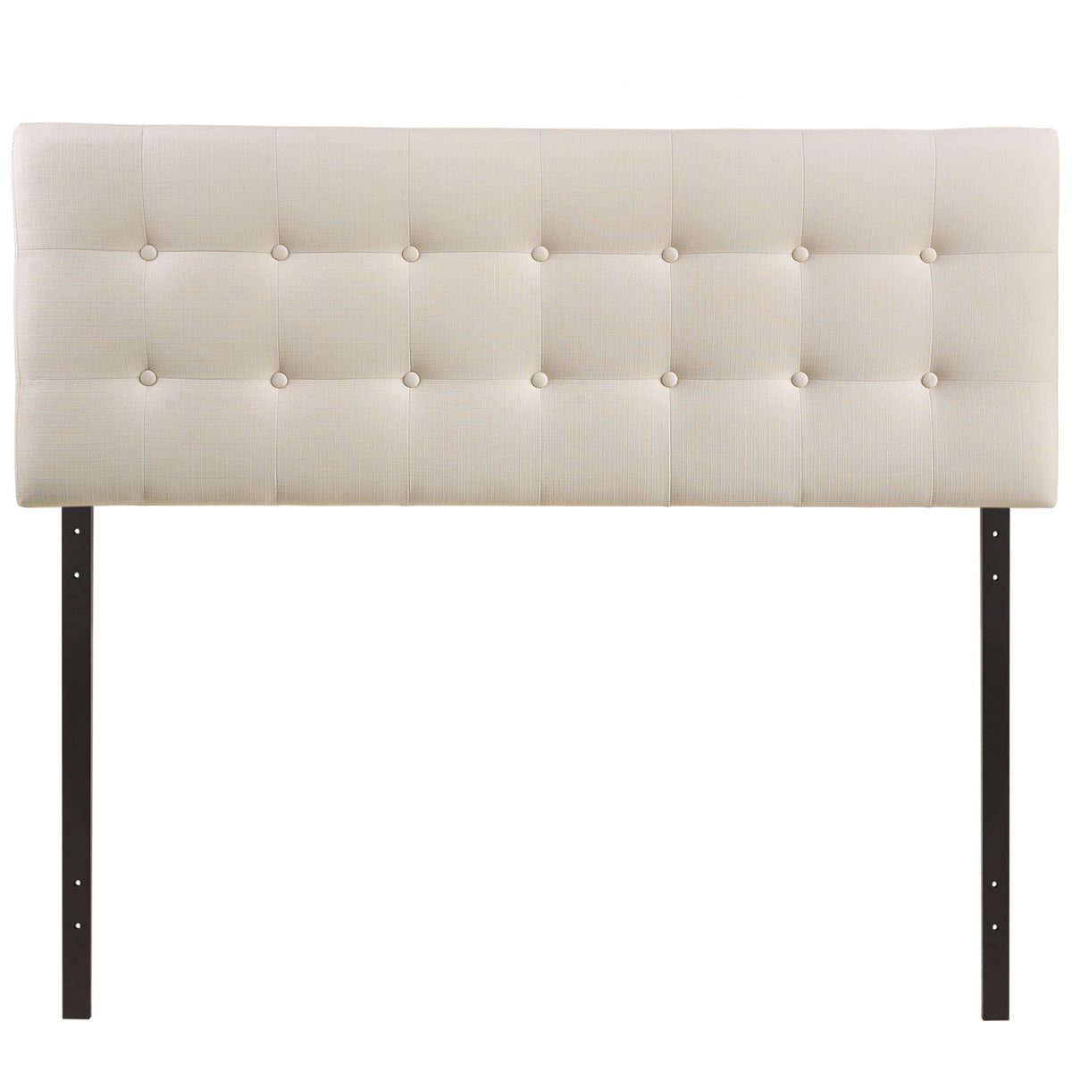 Modway Emily Tufted Button Linen Fabric Upholstered Full Headboard in Ivory