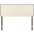 Modway Region Linen Fabric Upholstered Queen Headboard in Ivory with Nailhead Trim
