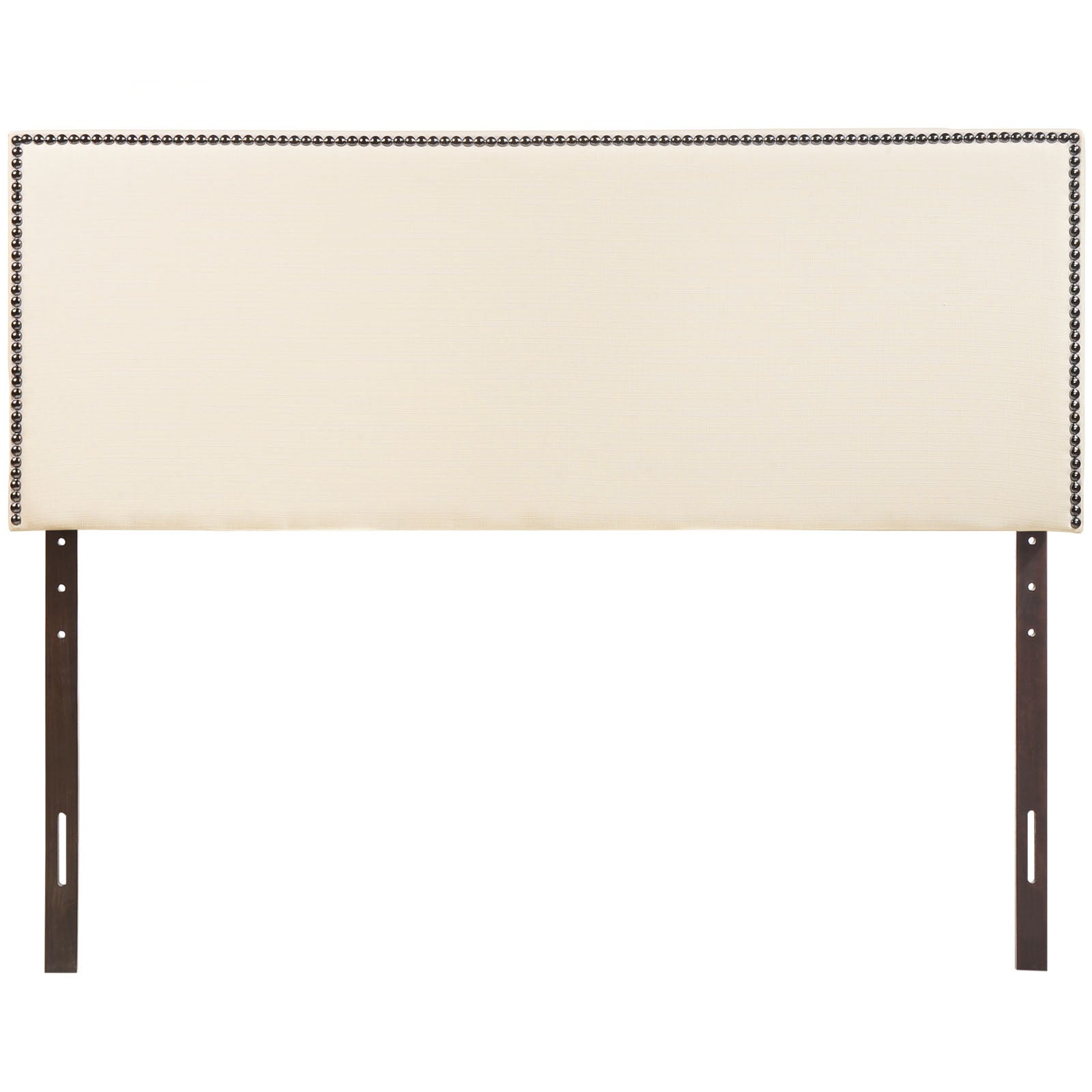 Modway Region Linen Fabric Upholstered Queen Headboard in Ivory with Nailhead Trim