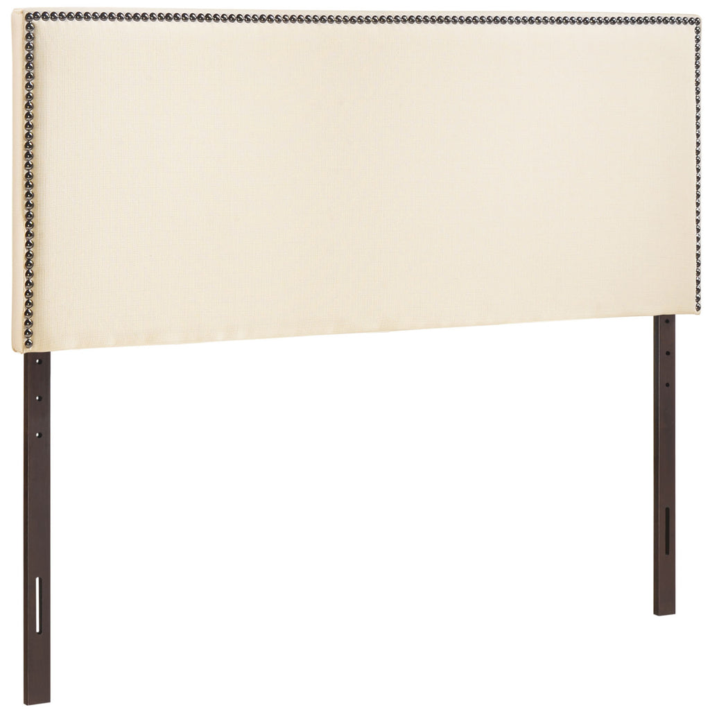 Modway Region Linen Fabric Upholstered Queen Headboard in Ivory with Nailhead Trim