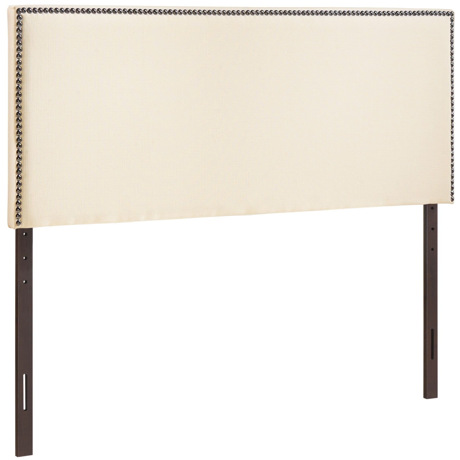 Modway Region Linen Fabric Upholstered Queen Headboard in Ivory with Nailhead Trim