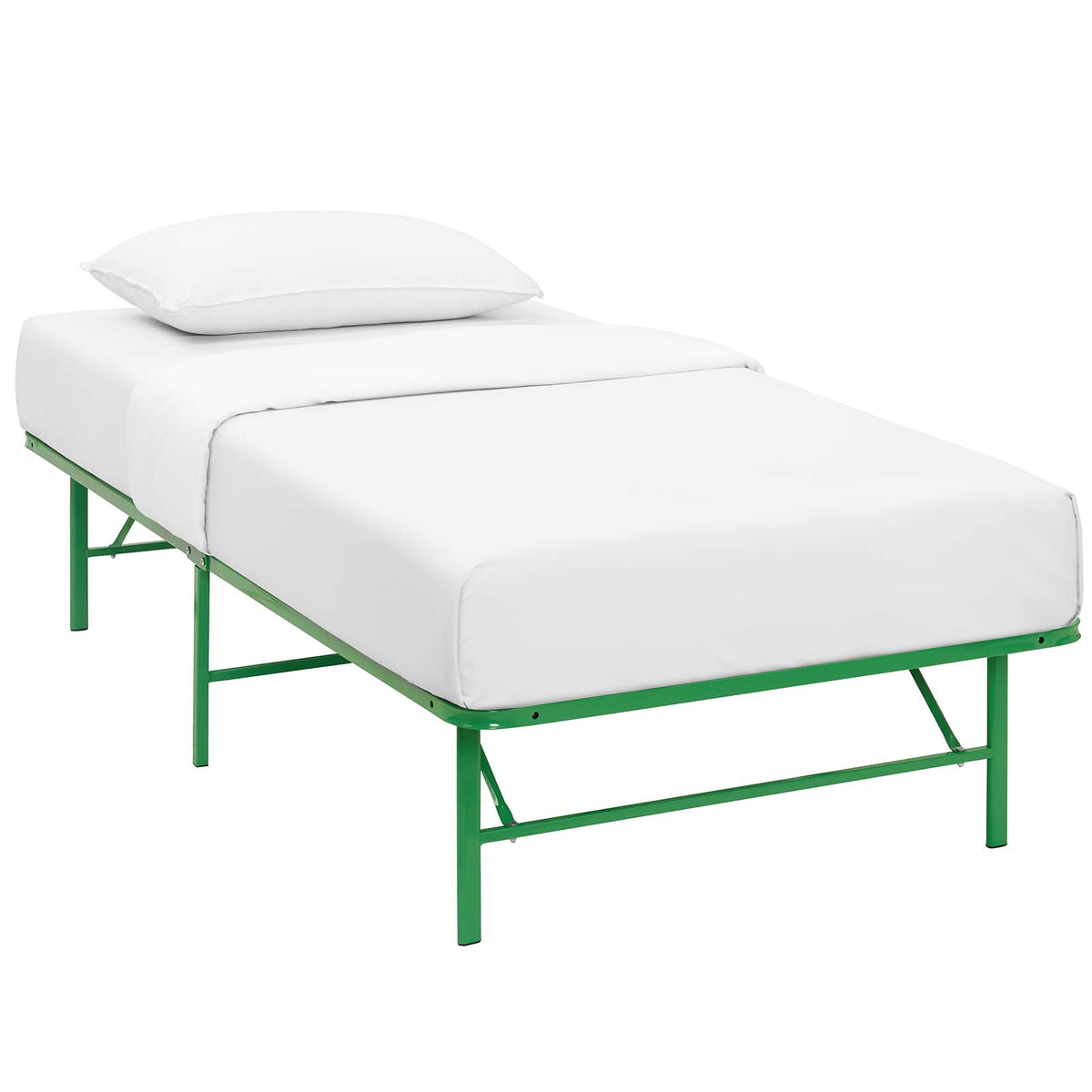 Horizon Twin Stainless Steel Bed Frame  Green