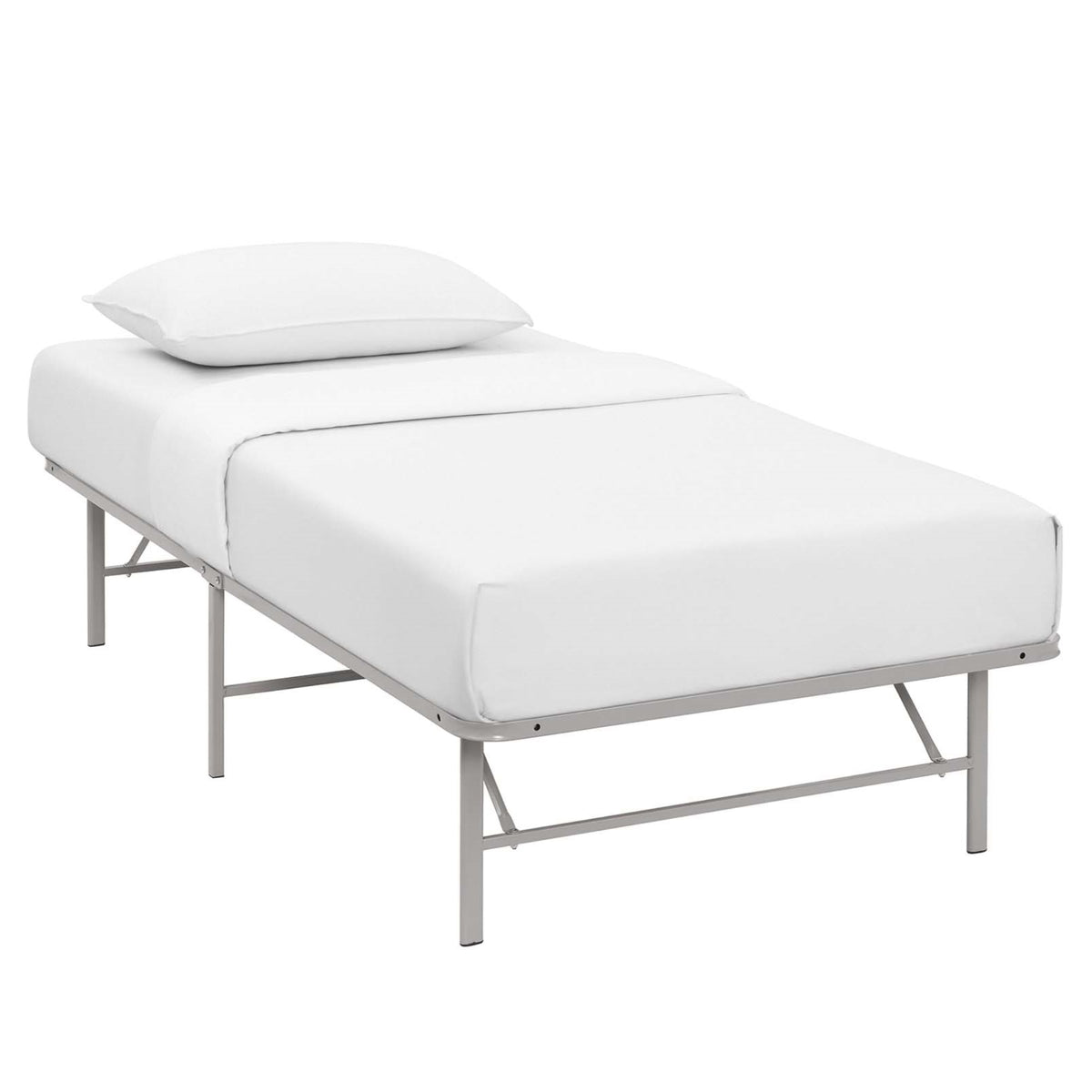 Horizon Metal Bed Frame  Durable Stainless Steel Base, 14 Inch  Clearance, 1300 Lbs Weight Capacity, Foldable, No Box Spring Needed,