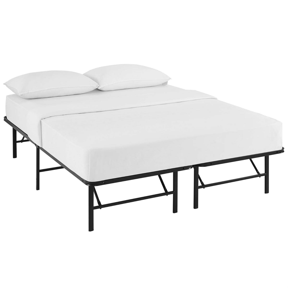 Horizon Metal Bed Frame  Durable Stainless Steel, 14 Inch  Clearance, 1300 Lbs Capacity, No Box Spring Needed, Easy Assembly  Queen