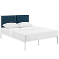 Della King Fabric Bed  White Azure