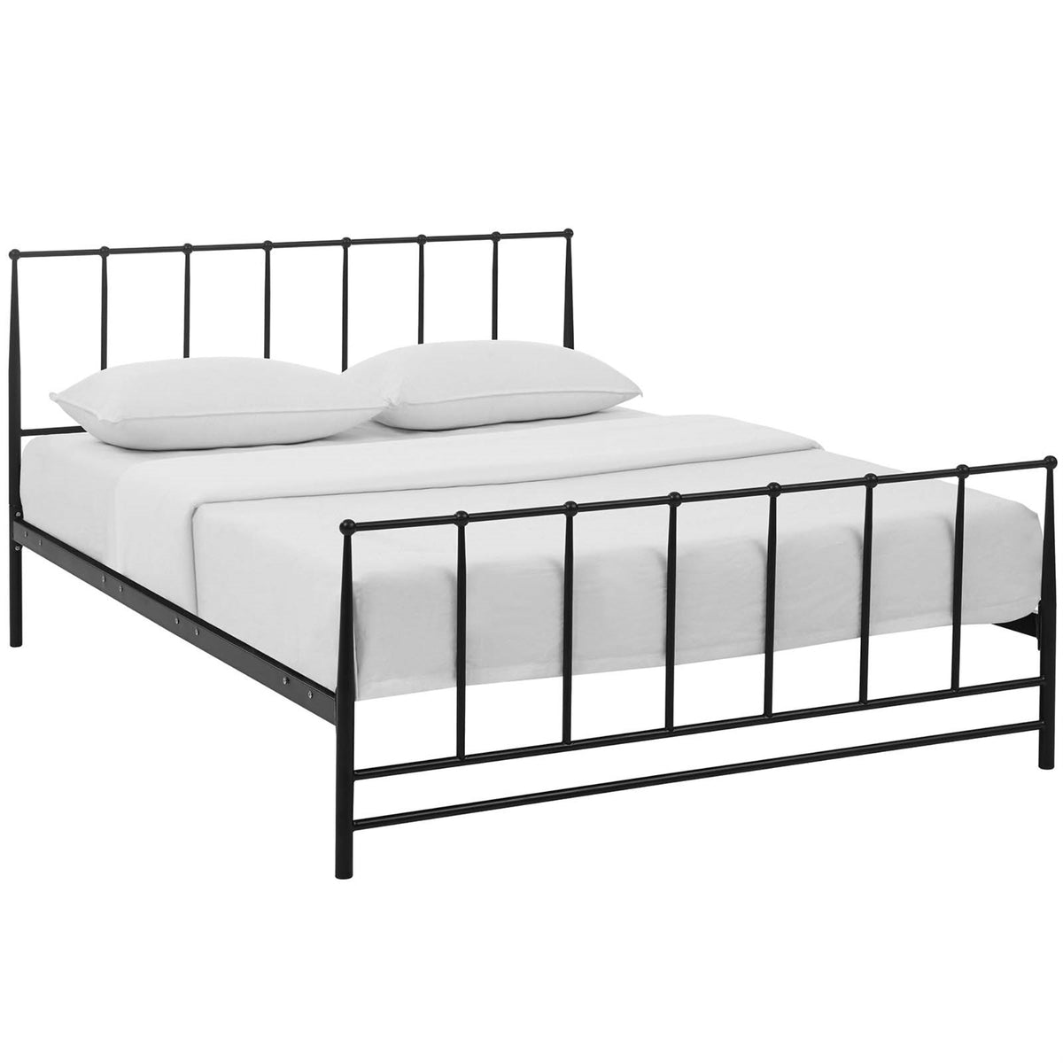 Estate Platform Bed  Serene & Sturdy Design | Coated Steel Frame | Nonmarking Foot Caps | Supports Memory Foam, Spring, Latex