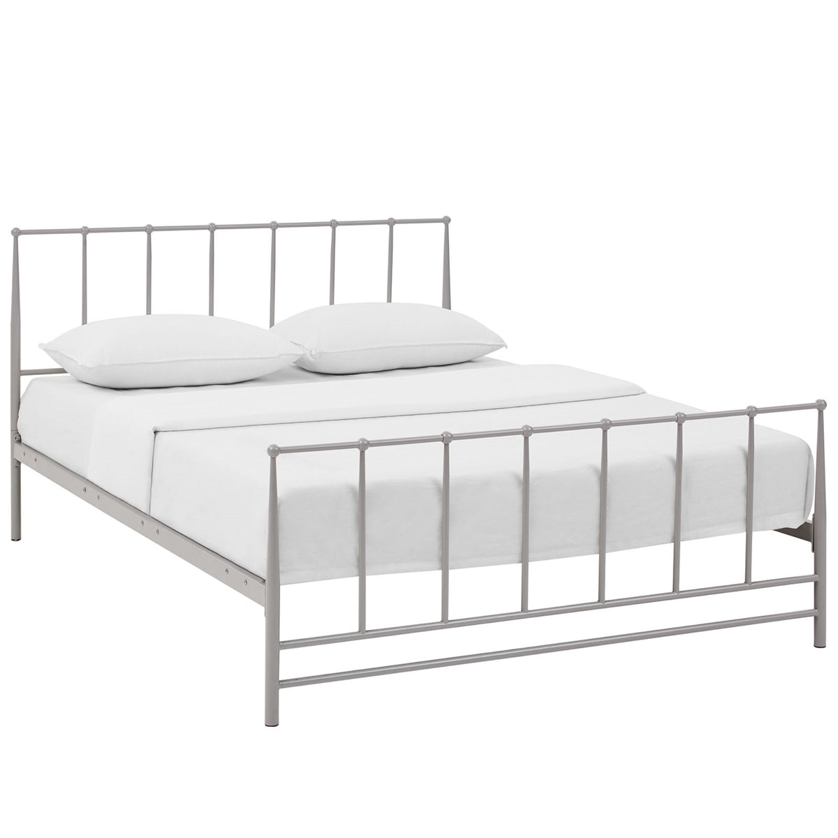 Estate Platform Bed  Serene & Sophisticated Design | Coated Steel Frame | Nonmarking Foot Caps | Stable & Durable | No Box Spr