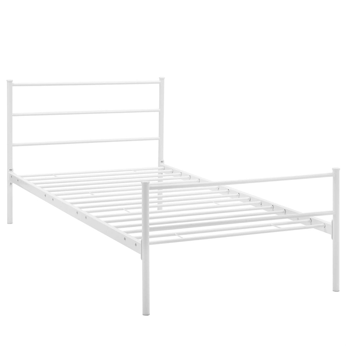 Rustic Charm Meets Modern Design  Alina Platform Twin Bed Frame, Sturdy Vintage Steel, Holds 1323 Lbs, Cottage Aesthetic, No Bo