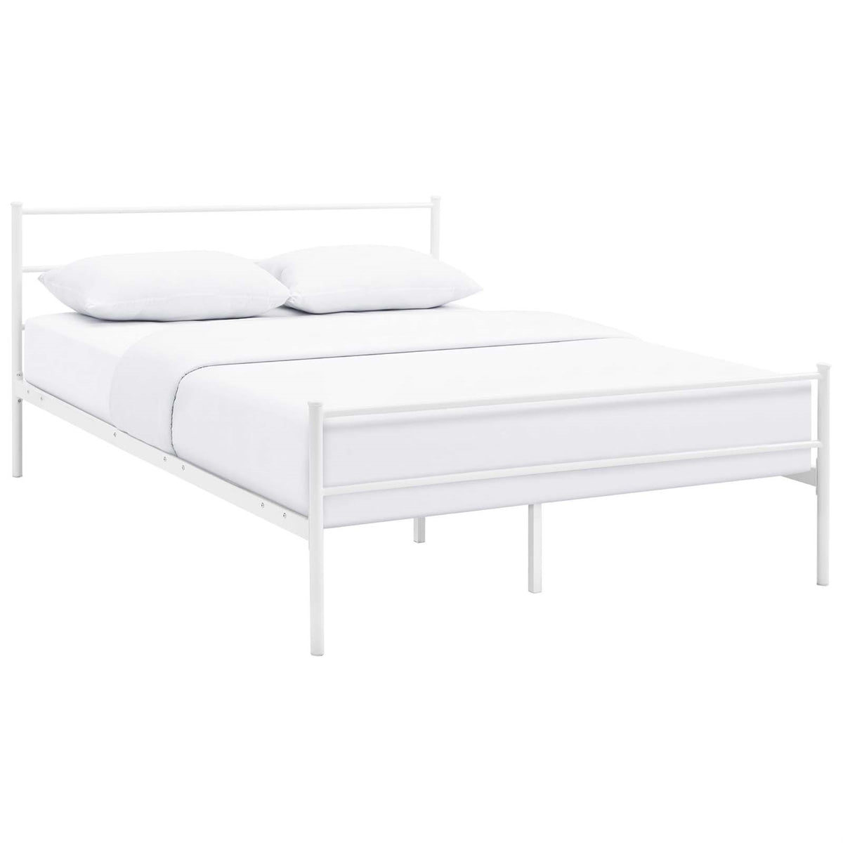 Alina Platform Full Bed Frame  Rustic Charm, Sturdy Steel Frame, Weight Capacity 1323 Lbs, No Box Spring Needed, Compatible Wit
