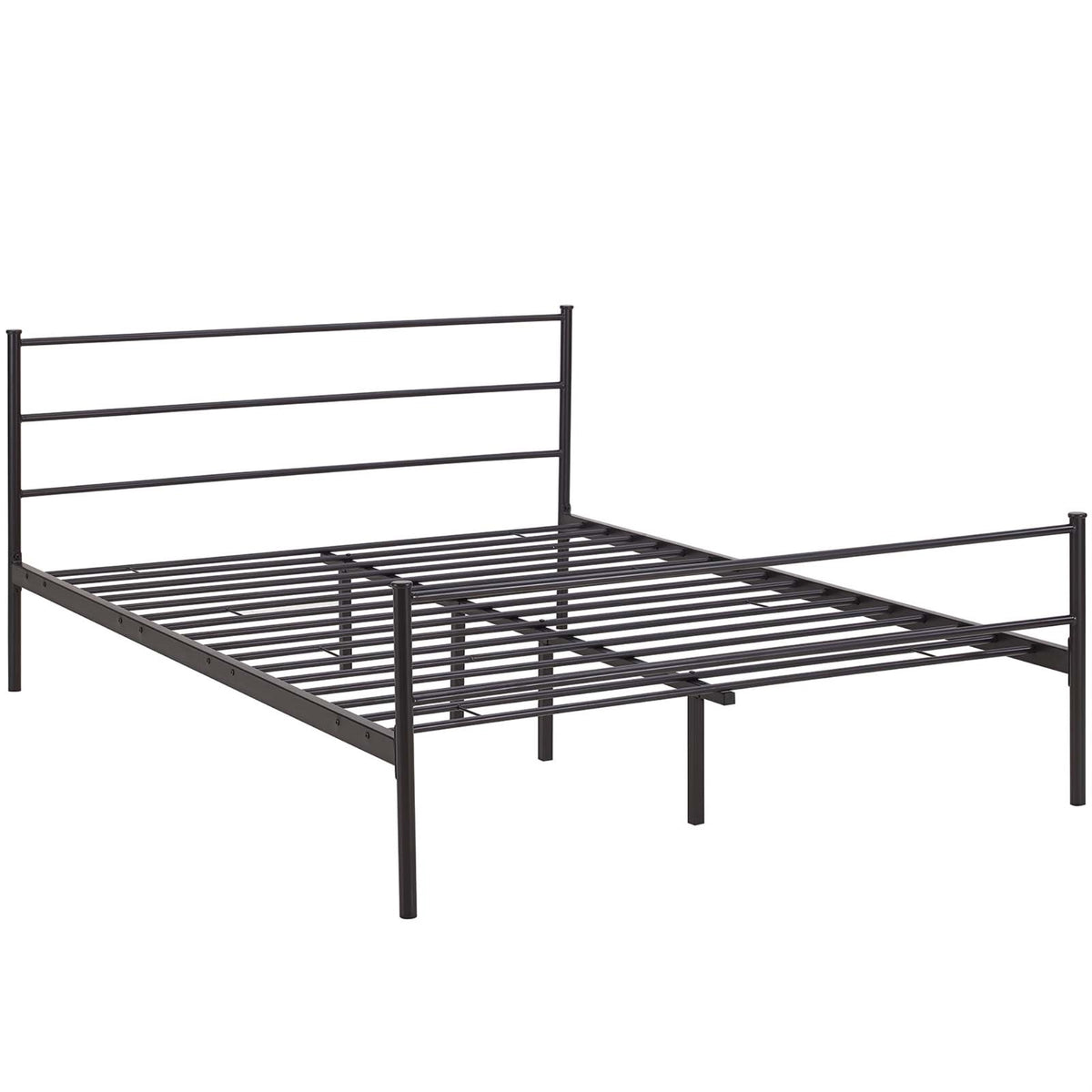 Alina Platform Queen Bed  Rustic Charm, Sturdy Steel Frame, Supports 1323 Lbs, No Box Spring Needed, Compatible With Memory Foa