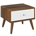 Transmit Nightstand  Walnut White