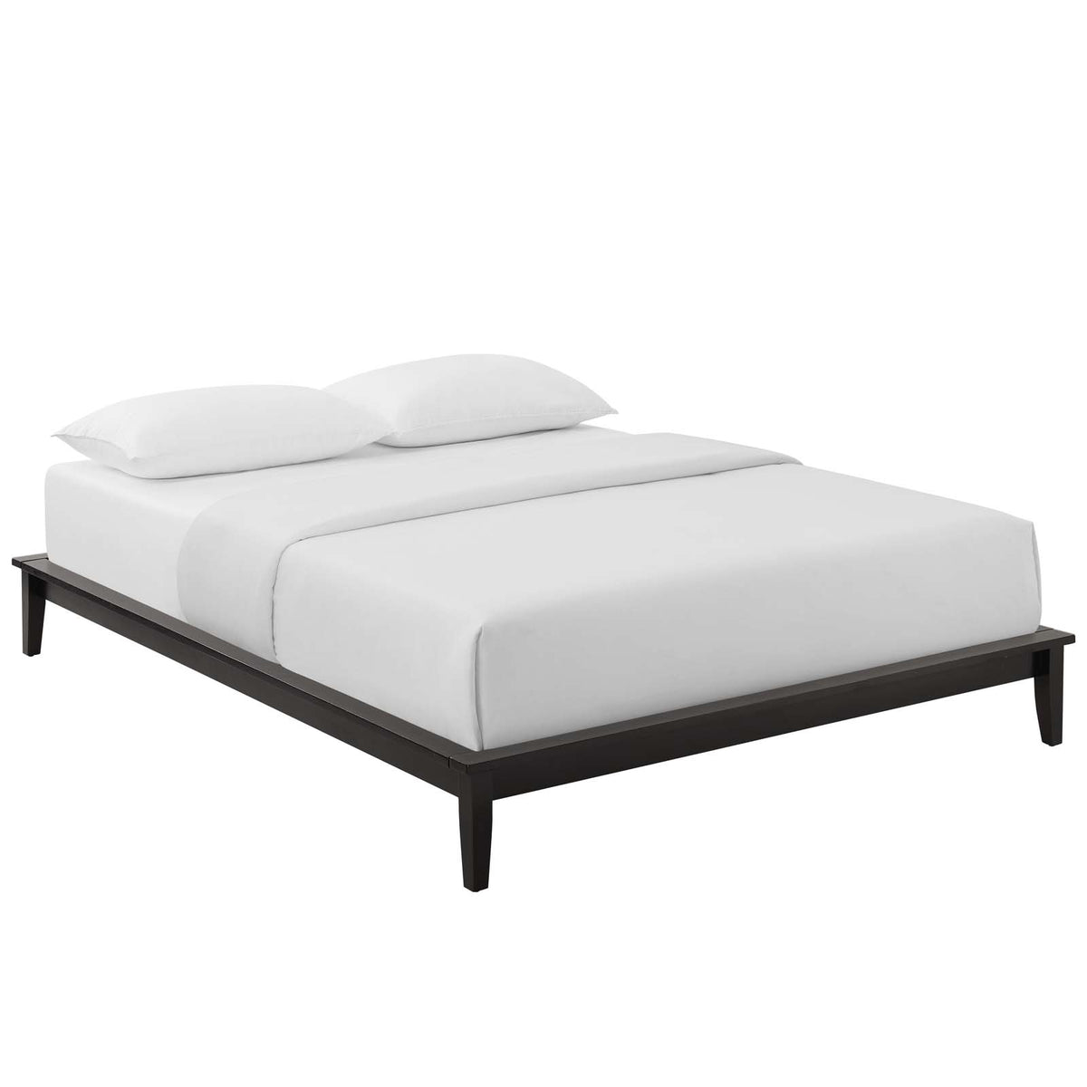 Lodge Full Wood Platform Bed Frame  Cappuccino