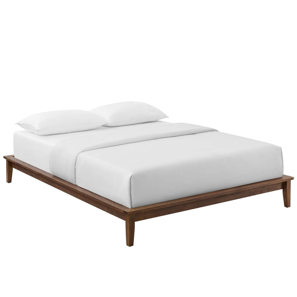 Lodge Full Wood Platform Bed Frame  Walnut