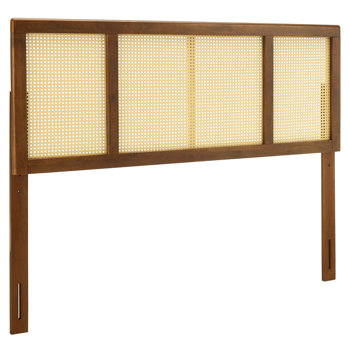 Delmare Cane Woven Rattan Full Headboard  Enhance Tropical Ambiance & Serene Atmosphere  Midcentury Modern & Organic Aestheti
