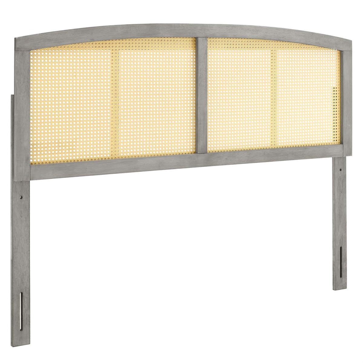 Halcyon Cane Woven Rattan Queen Headboard  Serene Island Vibe, Midcentury Modern Design, Natural Wood Frame, Durable Rubberwoo