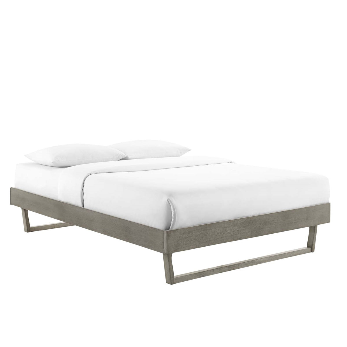Billie Full Platform Bed Frame  Contemporary Style, Midcentury Design, Interchangeable Headboards, Durable Wood Construction,