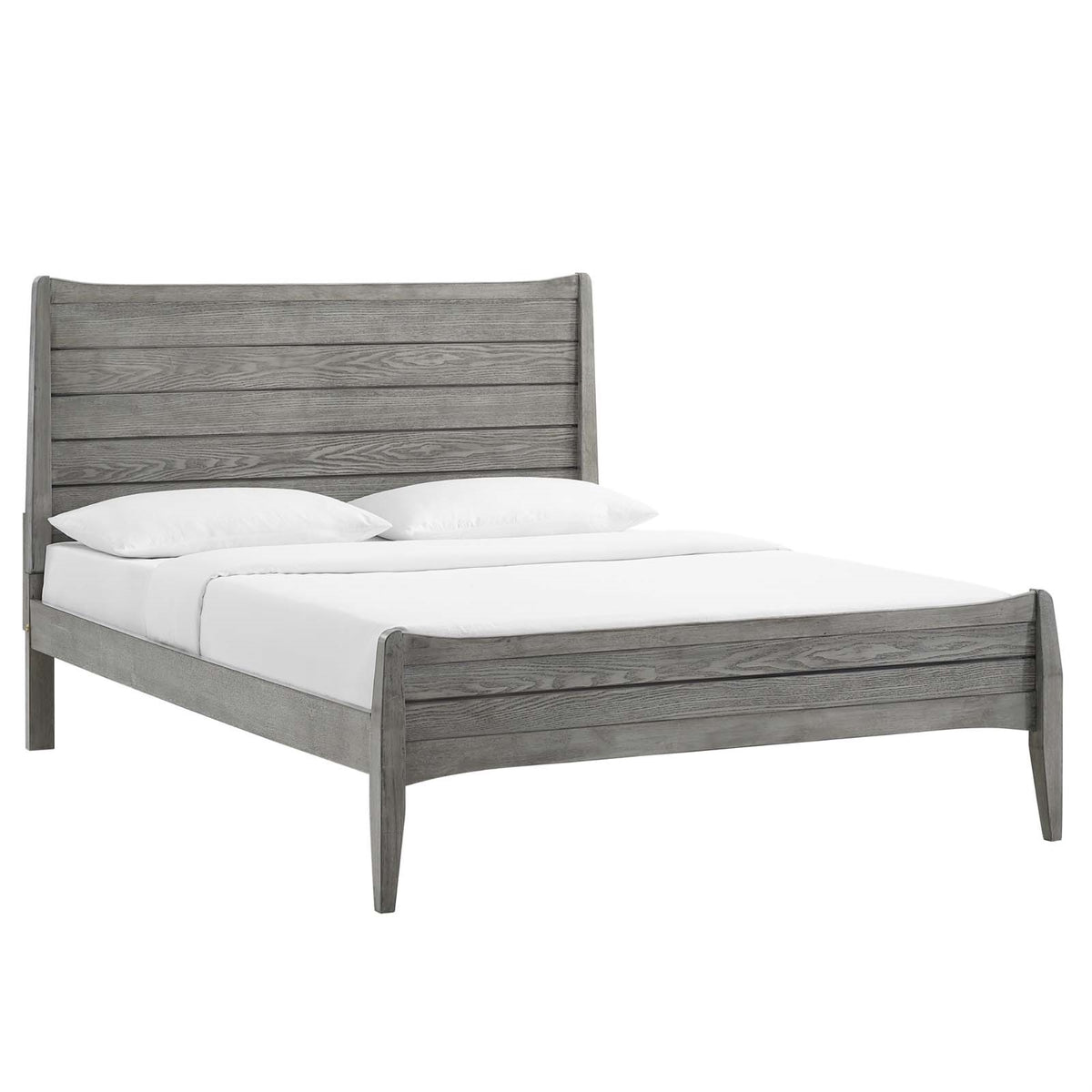 Georgia Queen Wood Platform Bed Gray
