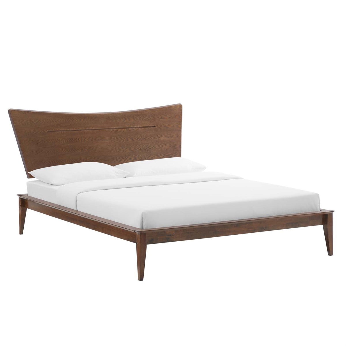 Astra King Wood Platform Bed Walnut