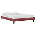 Reign King Performance Velvet Platform Bed Frame Dusty Rose