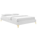 Sutton Twin Performance Velvet Bed Frame White