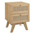 Rattan Weave 2-Drawer Nightstand: Stylish, Functional, and Versatile