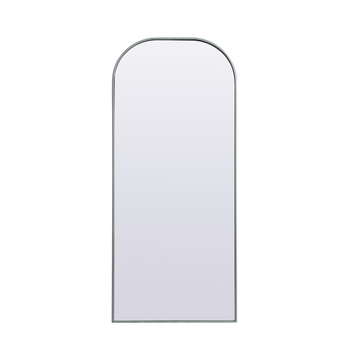 Metal Frame Arch Full Length Mirror 28X66 Inch In Silver