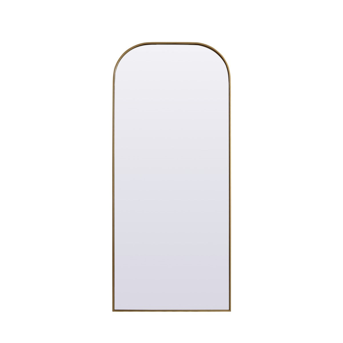 Metal Frame Arch Full Length Mirror 32X76 Inch In Brass