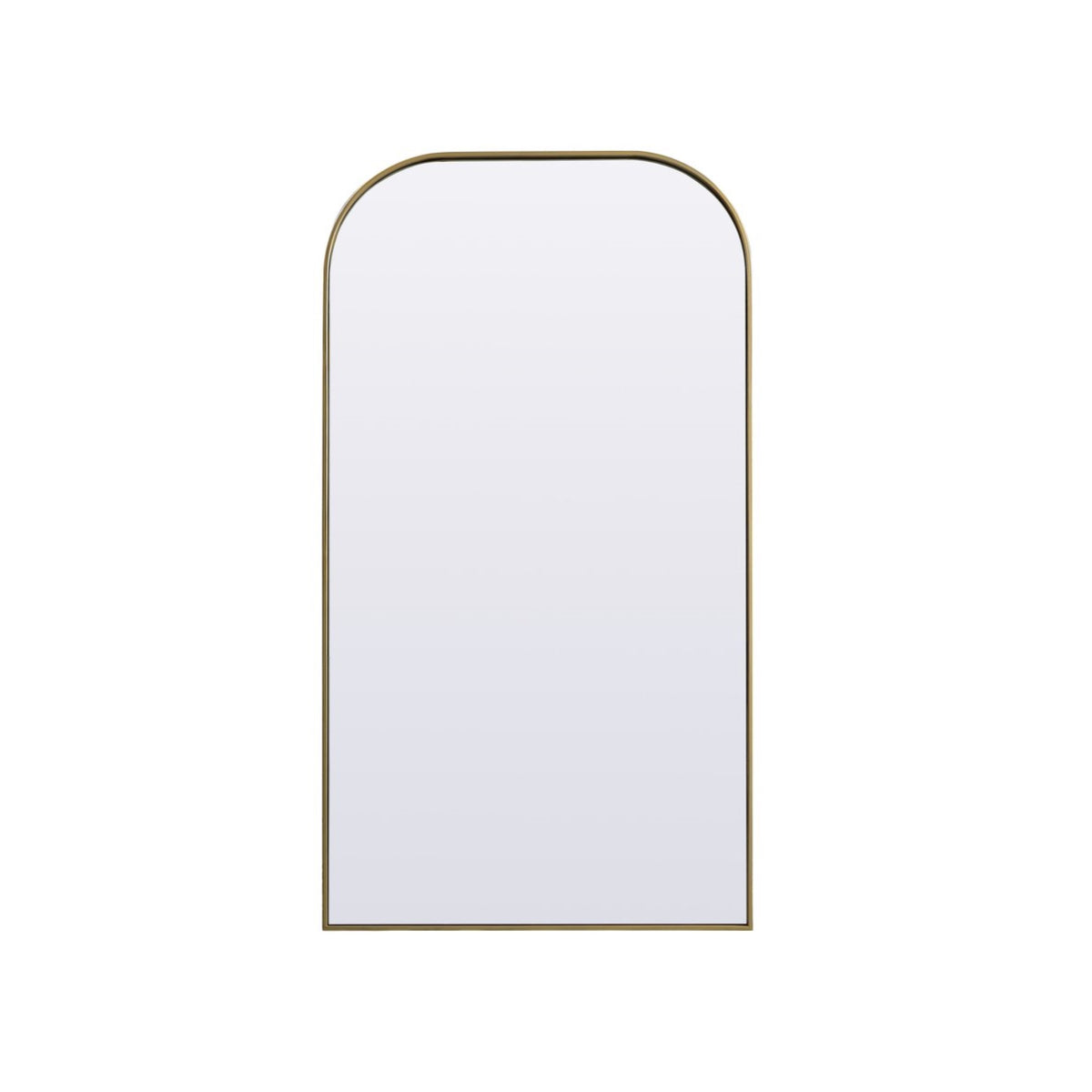 Metal Frame Arch Full Length Mirror 35X66 Inch In Brass