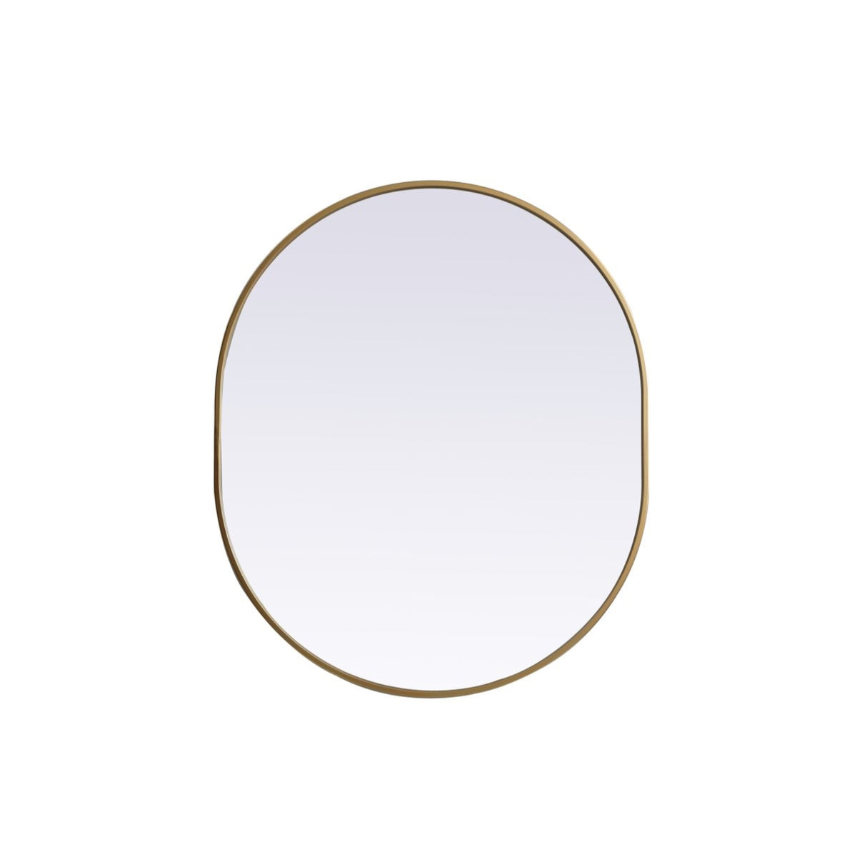 Metal Frame Oval Mirror 30X36 Inch In Brass