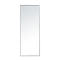 Metal Frame Rectangle Mirror 14 Inch In Silver