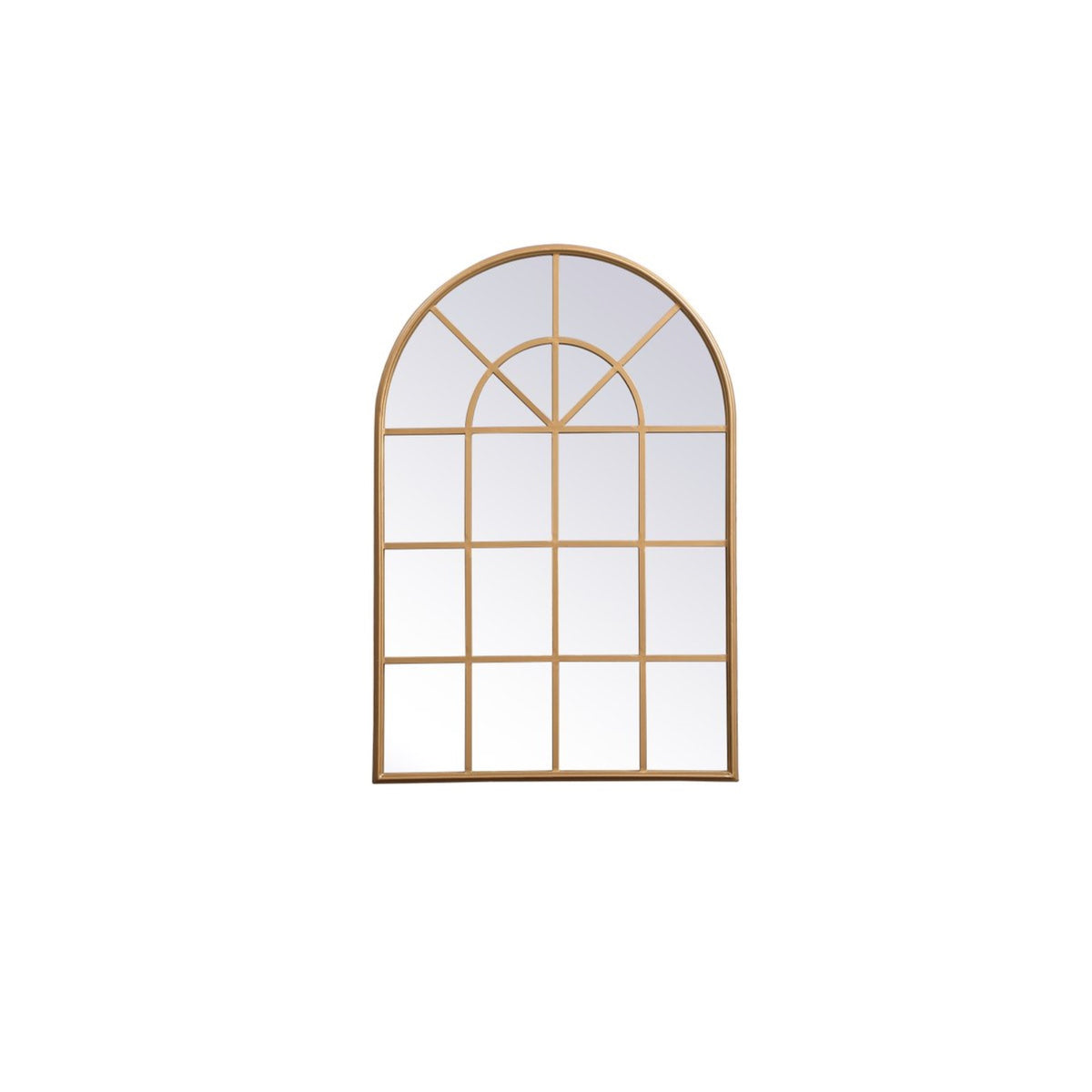 Metal Windowpane Mirror 28 Inch X 41 Inch In In Brass