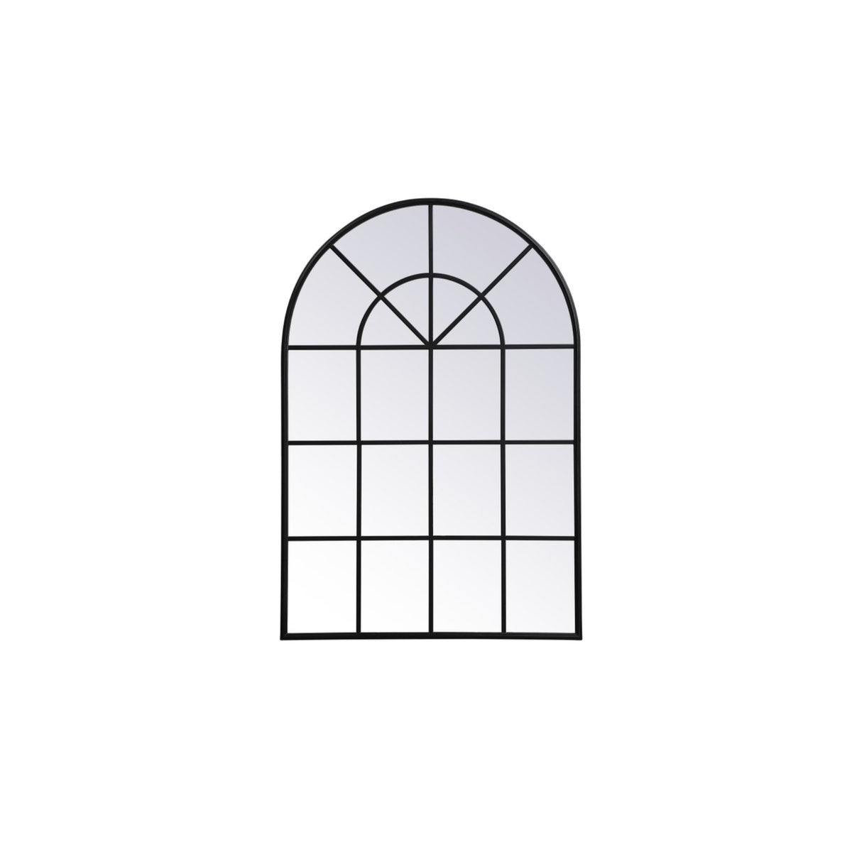 Metal Windowpane Mirror 36 Inch X 53 Inch In Black