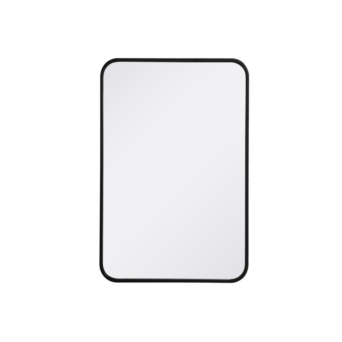 Soft Corner Metal Rectangular Mirror 20X30 Inch In Black