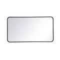 Soft Corner Metal Rectangular Mirror 22X40 Inch In Black