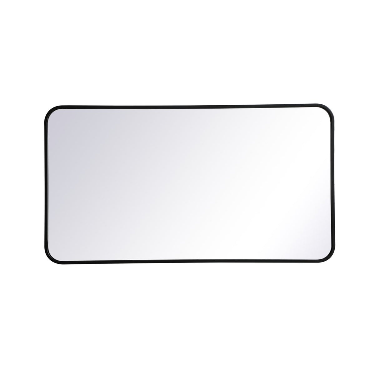 Soft Corner Metal Rectangular Mirror 22X40 Inch In Black