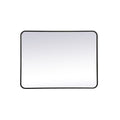 Soft Corner Metal Rectangular Mirror 27X36 Inch In Black
